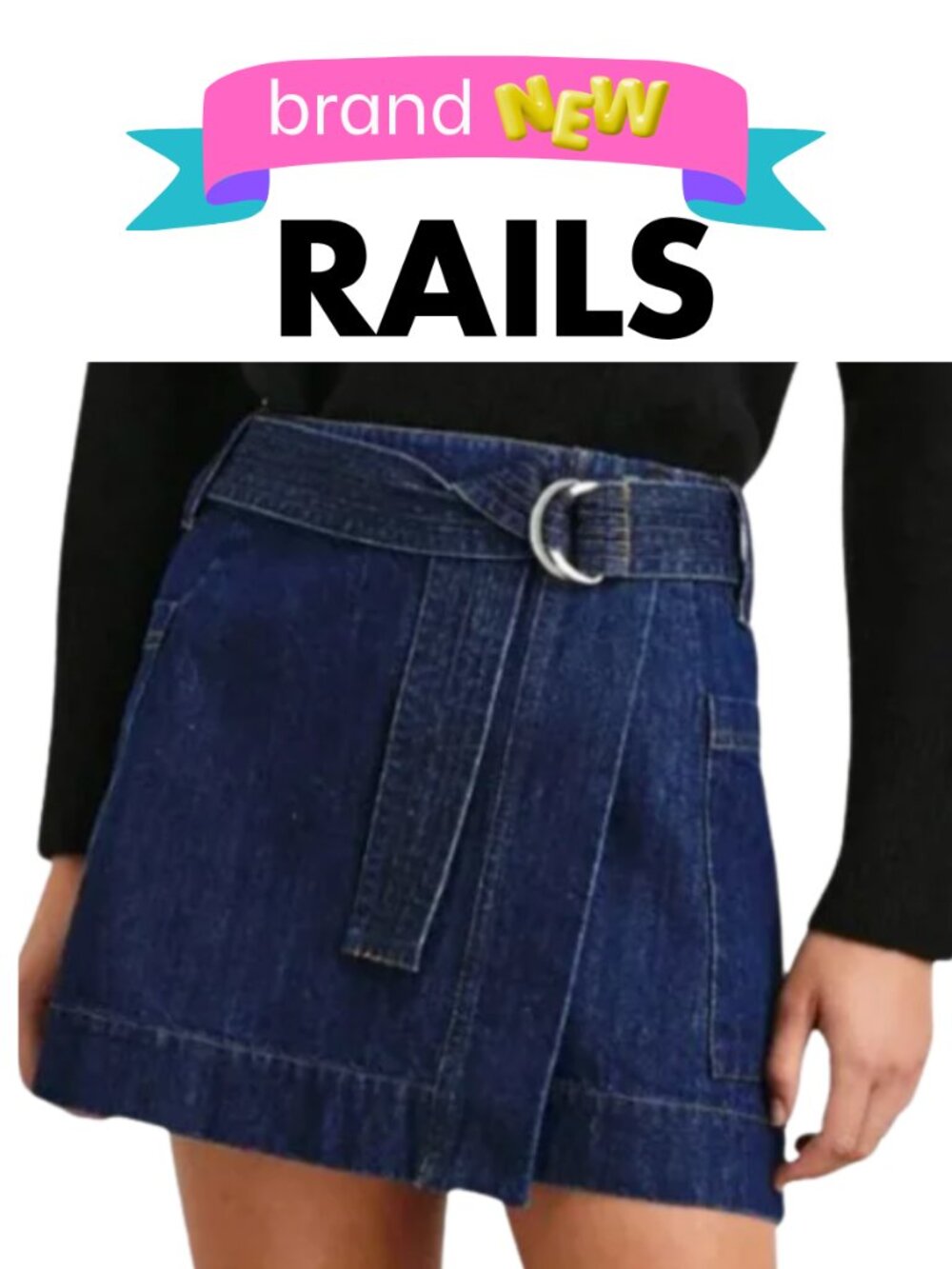 Rails Raw Denim Deanna Skirt Size Medium New w/Tags
